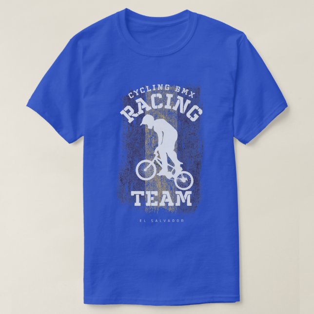 BMX Bike El Salvador Flagga Biking Cycling Tävla B T Shirt (Design framsida)