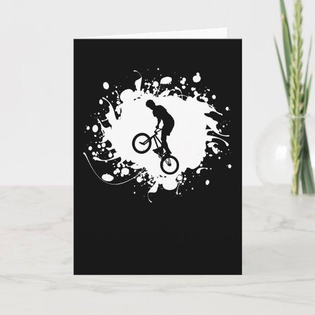 BMX Bike Freestyle Sport Gift Splatter Effect Kort (Framsida)