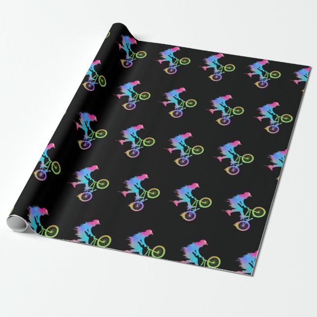 BMX Bike Girls Bicycle Presentpapper (Utrullad)