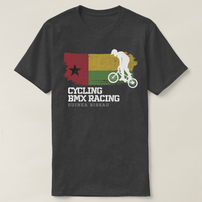 BMX Bike Guinea Bissau Flagga Biking Cycling Tävla T Shirt (Design framsida)