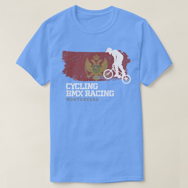 BMX Bike Montenegro Flag Biking Cycling Racing BMX T Shirt (Design framsida)