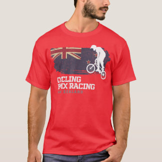 BMX Bike New Zealand Flagga Biking Cycling Tävla B T Shirt