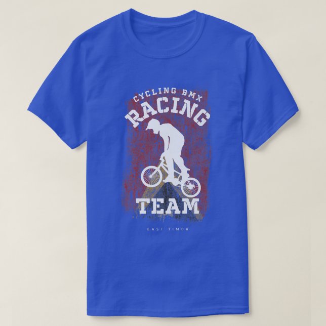 BMX Bike Öster Timor Flagga Biking Cycling Tävla B T Shirt (Design framsida)