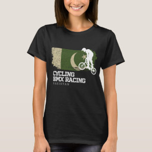 BMX Bike Pakistan Flagga Biking Cycling Tävla BMX T Shirt