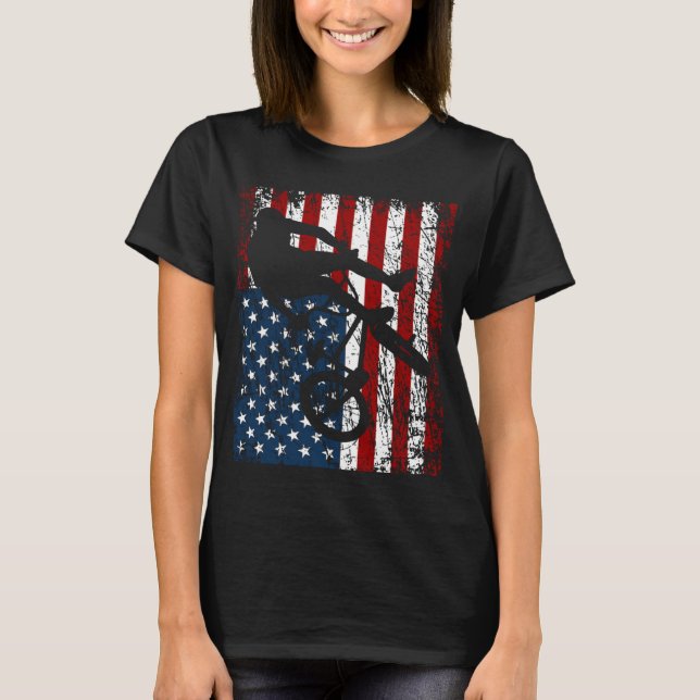 BMX Bike Rider BMX Bike  America USA Flag T Shirt (Framsida)