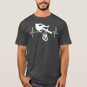 BMX Bike Rider Heartslag Line Motocross BMX T Shirt