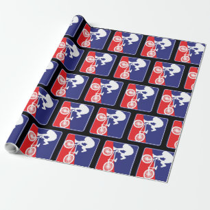 BMX Bike Rider in Red White and Blue Presentpapper