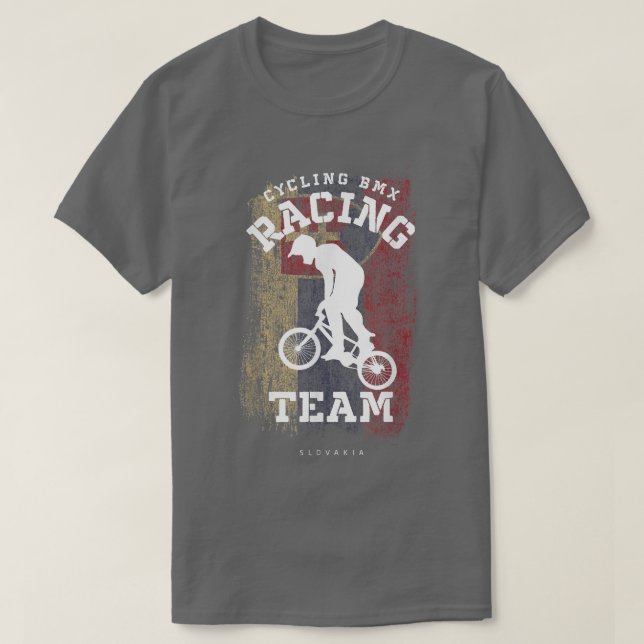 BMX Bike Slovakia Flagga Biking Cycling Tävla BMX T Shirt (Design framsida)