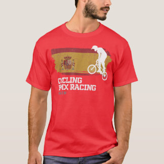 BMX Bike Spain Flagga Biking Cycling Tävla BMX T Shirt