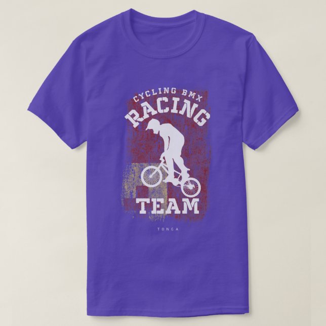 BMX Bike Tonga Flagga Biking Cycling Tävla BMX 318 T Shirt (Design framsida)