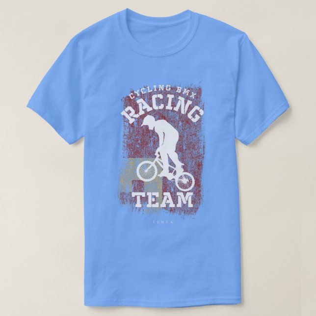 BMX Bike Tonga Flagga Biking Cycling Tävla BMX 318 T Shirt (Design framsida)