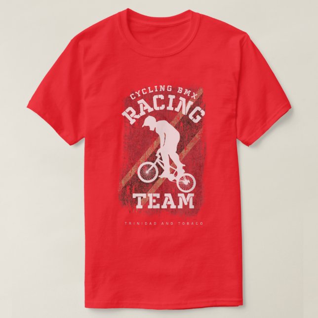 BMX Bike Trinidad & Tobago Flagga Biking Cycling R T Shirt (Design framsida)