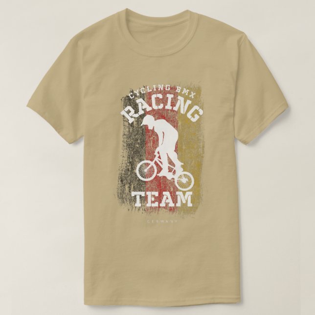 BMX Bike Tyskland Flagga Biking Cycling Tävla BMX  T Shirt (Design framsida)