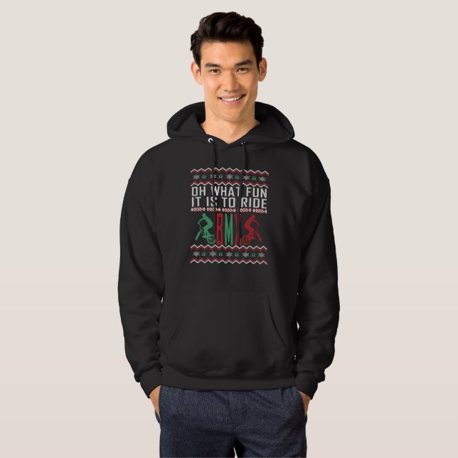 BMX Bike Ugly jul Sweater Sweatshirt Med Luva (Hel framsida)