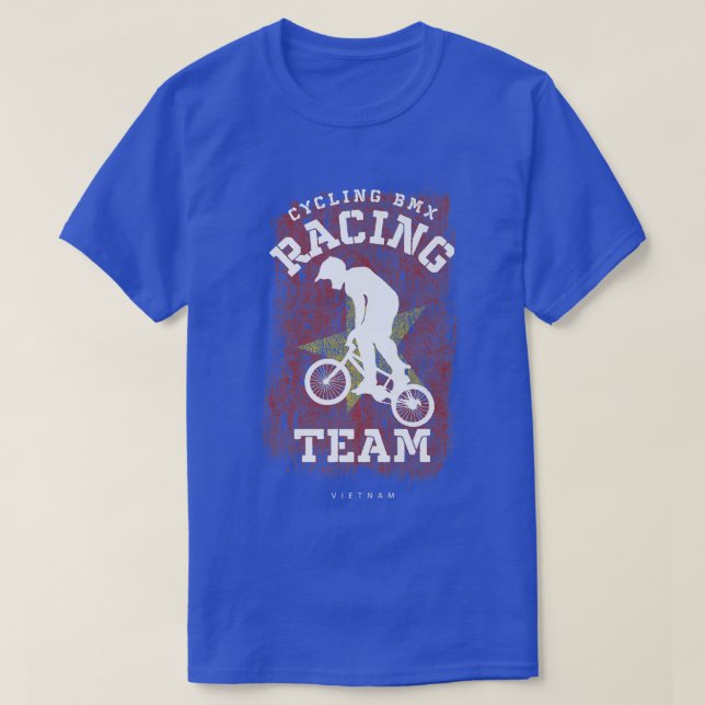 BMX Bike Vietnam Flagga Biking Cycling Tävla BMX T Shirt (Design framsida)