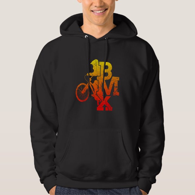 BMX Biker Cycle Cyclist Halfpipe Cyclists BMX Hoodie (Framsida)