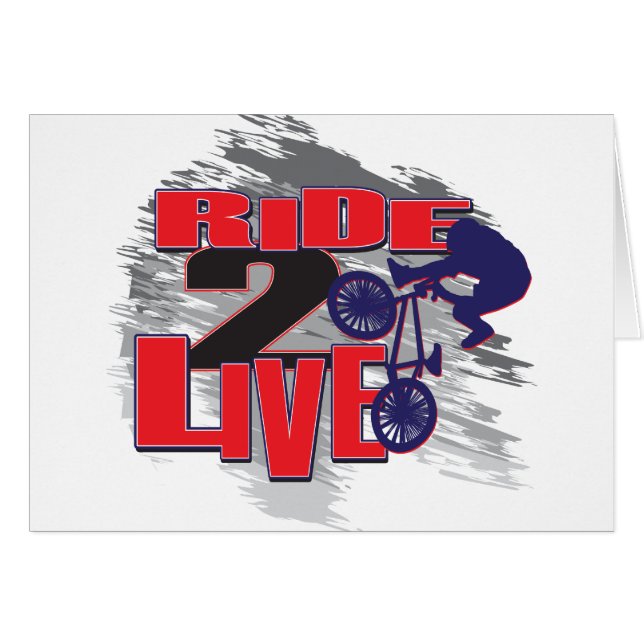 BMX Biker Ride till Live Hälsningskort (Framsidan Horizontal)