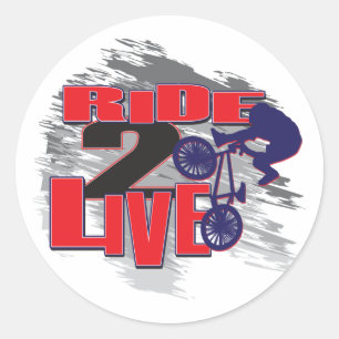 BMX Biker Ride till Live Runt Klistermärke