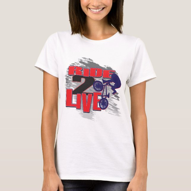 BMX Biker Ride till Live Tee Shirt (Framsida)