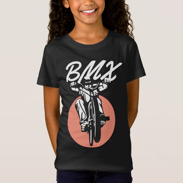 BMX  Cool Cyklist Retro Stil T Shirt (Framsida)