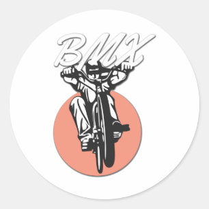 BMX Coola Biker Retro Stil Runt Klistermärke