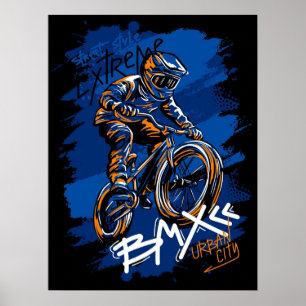 Bmx cykel Urban Graffiti streetwear Poster