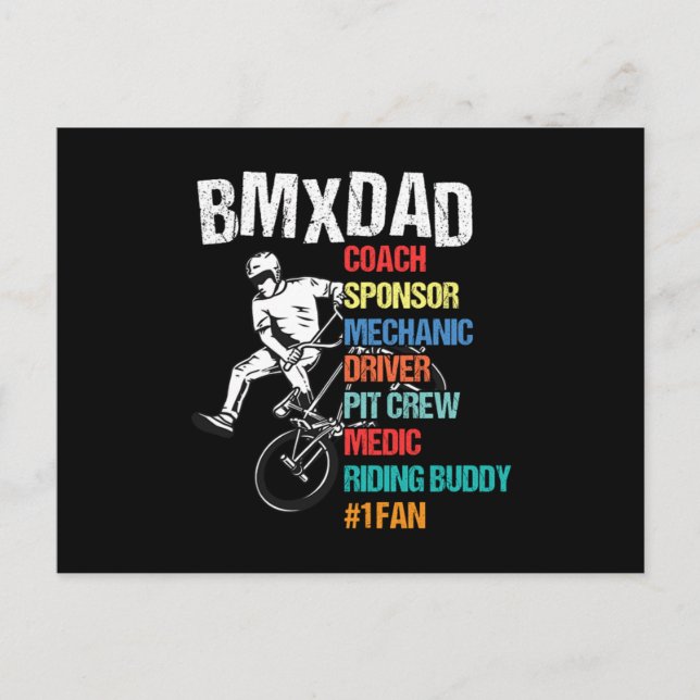 BMX Dad Father Extreme Sport Stunt Bicycle Gift Vykort (Framsida)