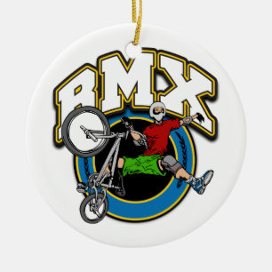 BMX en som räckas trick Julgransprydnad Keramik