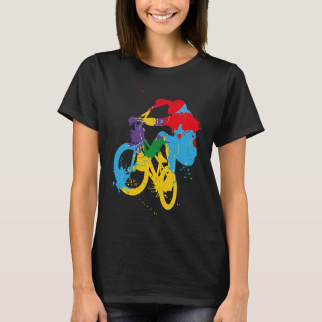 BMX färg cykelcykel fläkt biker BMX bicyclist vi T Shirt (Framsida)
