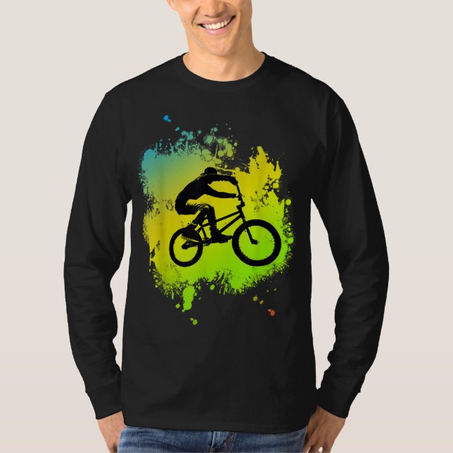BMX-färgning Bike med fina hjulbedövningsmedel Ped T Shirt (Framsida)
