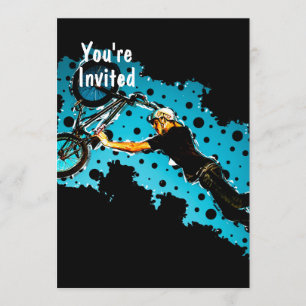 BMX Flies Stunt of Black and Blue Dots Black BK Inbjudningar