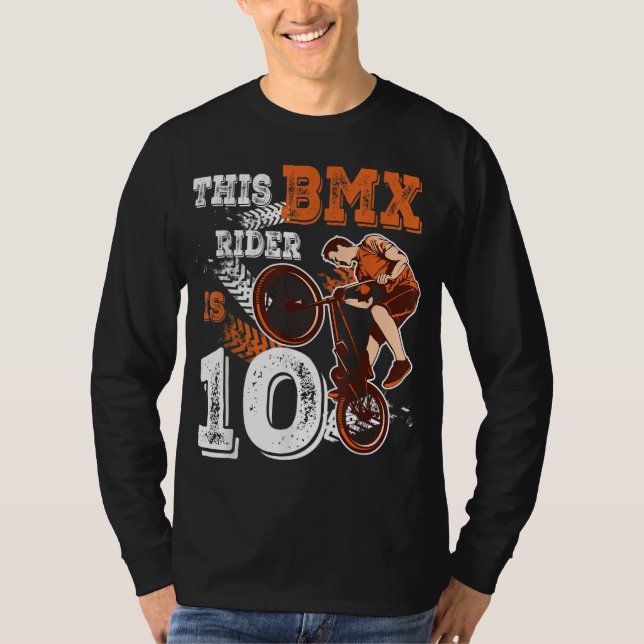 BMX födelsedag 10:e Bikernas gåva 10 år gammal Dir T Shirt (Framsida)