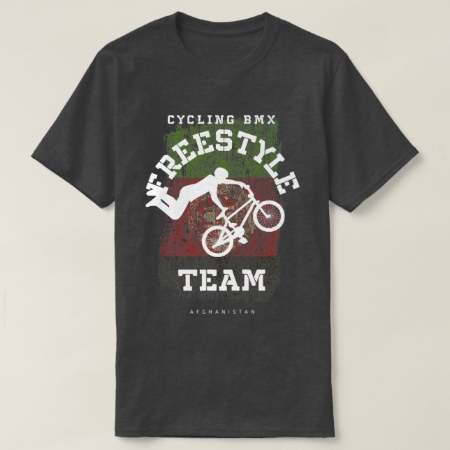BMX Freestyle Bike Afghanistan Flagga Biking Cycli T Shirt (Design framsida)
