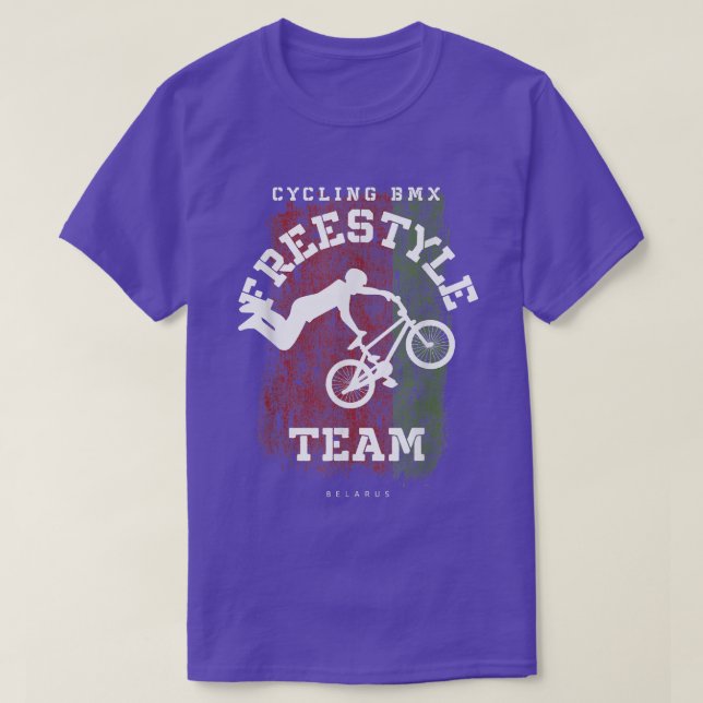 BMX Freestyle Bike Belarus Flag Biking Cycling BMX T Shirt (Design framsida)