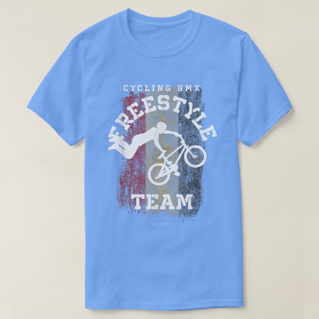 BMX Freestyle Bike Egypten Flagga Biking Cycling B T Shirt (Design framsida)