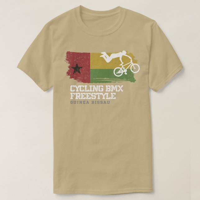 BMX Freestyle Bike Guinea Bissau Flagga Biking Cyc T Shirt (Design framsida)