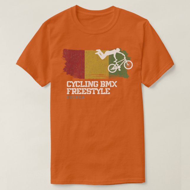 BMX Freestyle Bike Guinea Flagga Biking Cycling BM T Shirt (Design framsida)