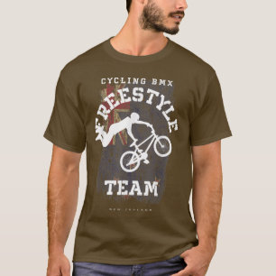 BMX Freestyle Bike New Zealand Flagga Biking Cycli T Shirt