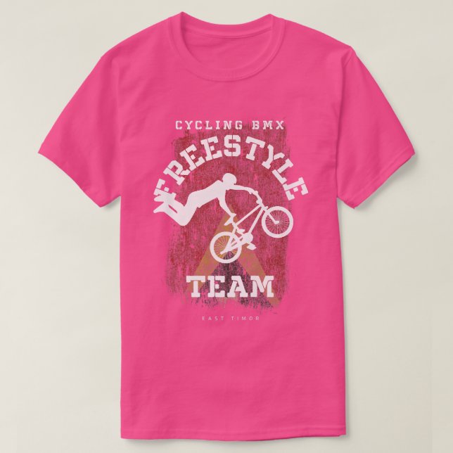 BMX Freestyle Bike Öster Timor Flagga Biking Cycli T Shirt (Design framsida)