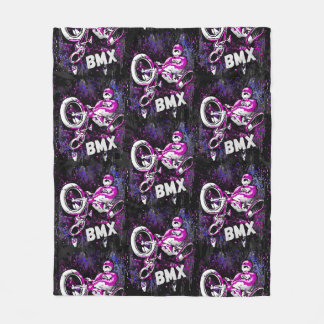 Bmx Freestyle Trick Jump - Bmx Fleece Blanket