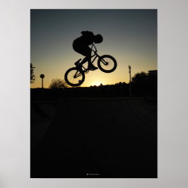 BMX freestyler stunt jump Poster