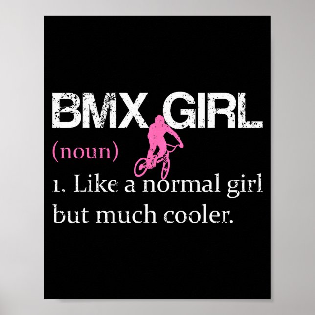 Bmx Girl Definition Funny Bmx Women Rider Cool Bik Poster (Framsidan)