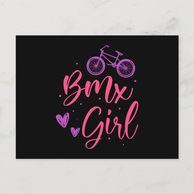 BMX Girls Extreme Sport Mountain Bike Biker Gift Vykort (Framsida)