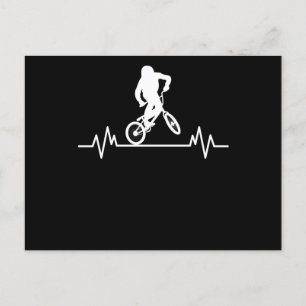 BMX Heartbeat Design Rolig Cyklist Cykelpresent Vykort