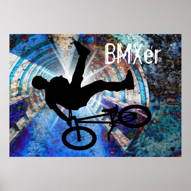 BMX i en Grunge-tunnel Poster (Framsidan)