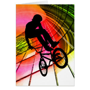 BMX i linjer & cirklar Hälsningskort