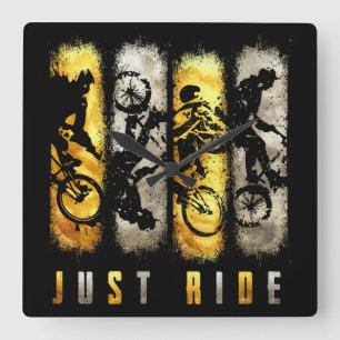 Bmx Just Ride   Bmx Guld Fyrkantig Klocka