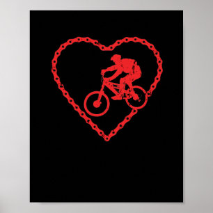 BMX-kedjehjärtan Alla hjärtans dag-cykelförare Poster