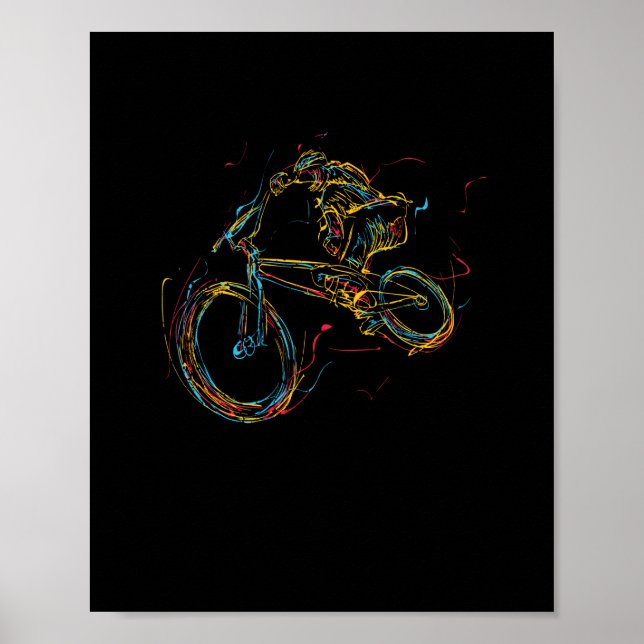 BMX-konstcykelmotocross-freestyle-cykeln Poster (Framsidan)