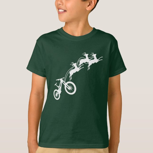 Bmx MounCycle rener lustig helgdag julafton son T Shirt (Framsida)